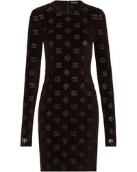 Dolce & Gabbana - Kurzes Jacquard-Kleid aus Chenille - Lyst