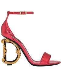 Dolce & Gabbana - Nappa Mordore Sandals With Baroque Dg Detail - Lyst