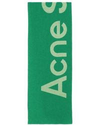 Acne Studios Logo Scarf - Green
