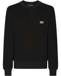 Dolce & Gabbana - Sweat en jersey avec étiquette à logo - Lyst