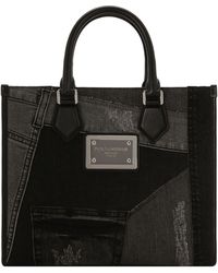 Dolce & Gabbana - Kleine Tote Bag aus Patchwork-Denim - Lyst