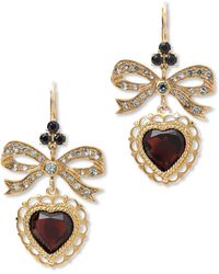 Dolce & Gabbana - Herz-Ohrringe Leverback aus 18 kt Gelbgold mit Herz aus Rhodolithgranat - Lyst
