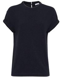 Brunello Cucinelli - Jersey Cotton T-Shirt With Superimposed Effect - Lyst