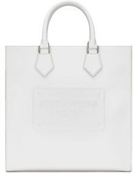 Dolce & Gabbana - Sac cabas en cuir de veau avec logo en relief - Lyst