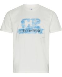 C.P. Company - 24/1 Jersey-T-Shirt mit Logo-Kunstdruck - Lyst