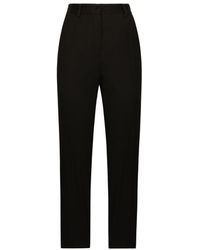 Dolce & Gabbana - High-Waisted Wool Cigarette Pants - Lyst