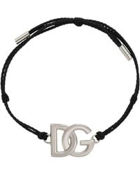 Dolce & Gabbana - Cord Bracelet With Large Logo - Lyst