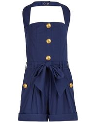 Balmain Button Jumpsuit - Blue