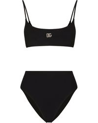 Dolce & Gabbana - Brassière-Bikini mit DG-Logo - Lyst
