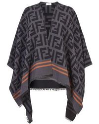 Peserico Wolle Cape in Schwarz Damen Bekleidung Pullover und Strickwaren Ponchos und Ponchokleider 