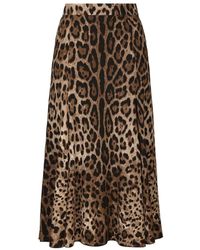 Dolce & Gabbana - Leopard-print Cady Circle Skirt - Lyst