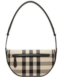 Burberry Haymarket Check And Leather Clutch Bag in Mid Camel (Natural) |  Lyst