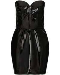 Dolce & Gabbana - High-shine Structured Minidress - Lyst