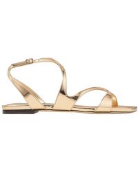Jimmy Choo - Ayla Liquid- Leather Sandals - Lyst
