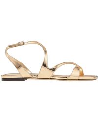 Jimmy Choo - Ayla Liquid- Leather Sandals - Lyst