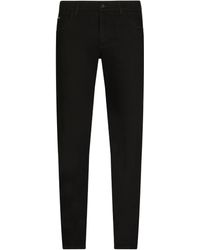 Dolce & Gabbana - Stretch-Jeans aus schwarzem Denim in Slim Fit - Lyst