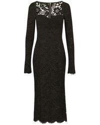 Dolce & Gabbana - Lace Calf-Length Dress - Lyst