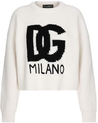 Dolce & Gabbana - Wool Logo Sweater - Lyst