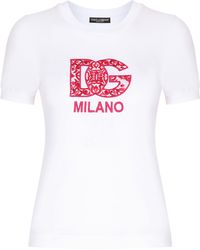 Dolce & Gabbana - T-shirt en jersey à écusson logo DG - Lyst