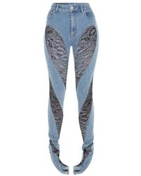 Mugler Jeans mit spiralförmiger Spitze - Blau