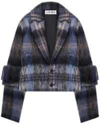 Loewe - Mohair And Wool Blend Striped Jacket - Lyst