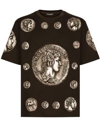Dolce & Gabbana - Coin Print Cotton T-shirt - Lyst