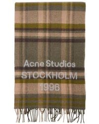 Acne Studios - Écharpe À Carreaux Avec Logo - Lyst