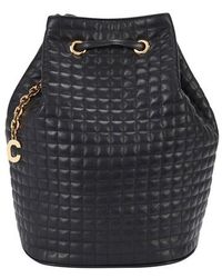 Celine Small Backpack C Charm In Quilted Calfskin - Black