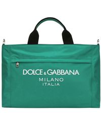 Dolce & Gabbana - Nylon Holdall With Rubberized Logo - Lyst