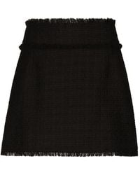 Dolce & Gabbana - Raschel Tweed Miniskirt - Lyst