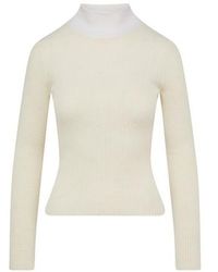 Damen Bekleidung Pullover und Strickwaren Ärmellose Pullover Dries Van Noten Wolle Pullover aus Wolle in Weiß 