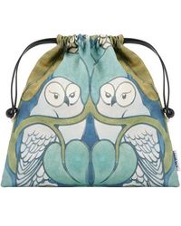 Loewe Owl Drawstring Pouch - Green