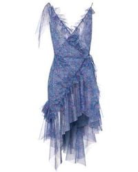 Philosophy Di Lorenzo Serafini Floral Tulle Minidress - Blue