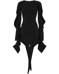 Mugler - Short Asymmetric Knitted Dress - Lyst