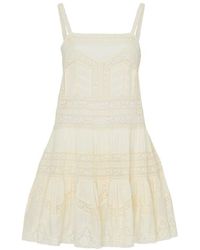 Zimmermann - Halliday Lace Trim Short Dress - Lyst