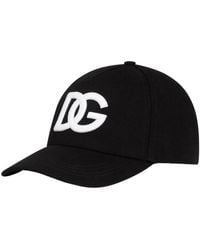 Dolce & Gabbana - Cotton Baseball Cap With Dg Embroidery - Lyst