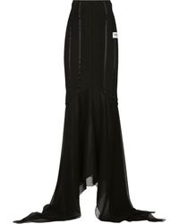 Dolce & Gabbana - Jupe longue avec volant style sirène en soie - Lyst
