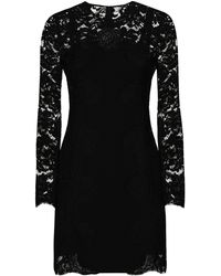 Dolce & Gabbana - Kurzes Kleid aus floraler Kordelspitze - Lyst