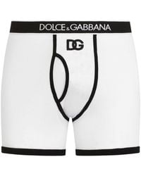 Dolce & Gabbana - Long-Leg Fine-Rib Cotton Boxers - Lyst