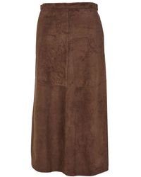 Max Mara - Midi-Rock Cipria Aus Veloursleder - Lyst