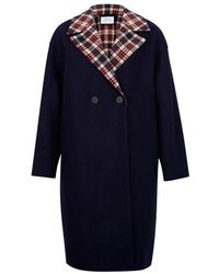 Harris Wharf London Manteau en laine - Bleu