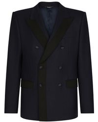 Dolce & Gabbana - Double-breasted Stretch Wool Sicilia-fit Jacket - Lyst