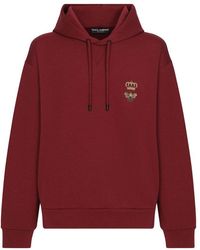 Dolce & Gabbana - Cotton Jersey Hoodie With Embroidery - Lyst