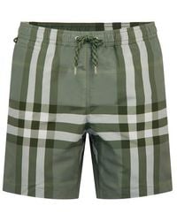 Burberry Check Print Swim Shorts - Green