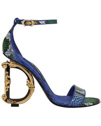 Dolce & Gabbana - Python Dg Barocco Sandals - Lyst