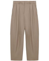 Loewe - Wool Barrel-Leg Trousers - Lyst