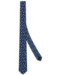 Fendi Cravate En Soie - Bleu