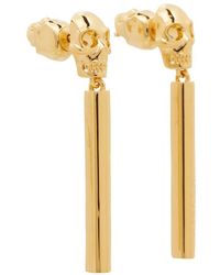 McQueen - Boucles D'Oreille Avec Barre Skull - Lyst
