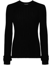 Dolce & Gabbana - Technical Cotton Ribbed Crewneck Sweater - Lyst