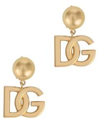 Dolce & Gabbana Boucles d'oreilles avec logo DG - Métallisé